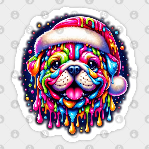 Colorful melting Xmas Dog #2 Sticker by Farbrausch Art
